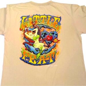 🎸 '05 Little Feat Band Mermaid Funky Woman Tomato Fromt Chest Plate Vintage Tee